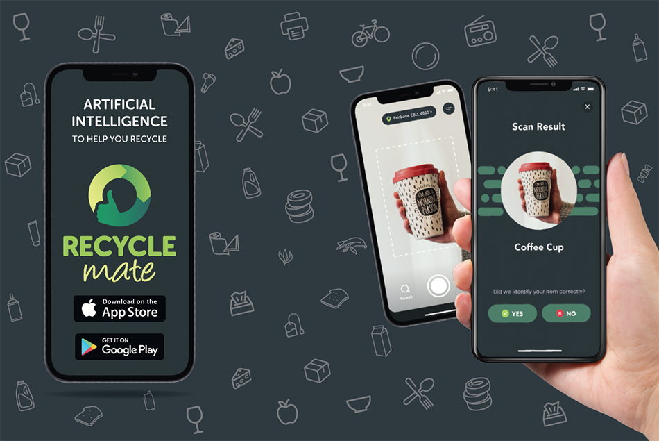 Download the free Recycle Mate app to scan and identify objects using artificial intelligence to help you recycle