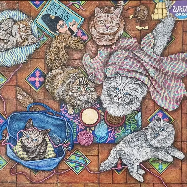 Denise Leigh Cross, Caught Off Guard: The Cat Cafe, 2025