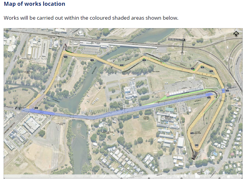 Reid Park Circuit Resurfacing Works Map