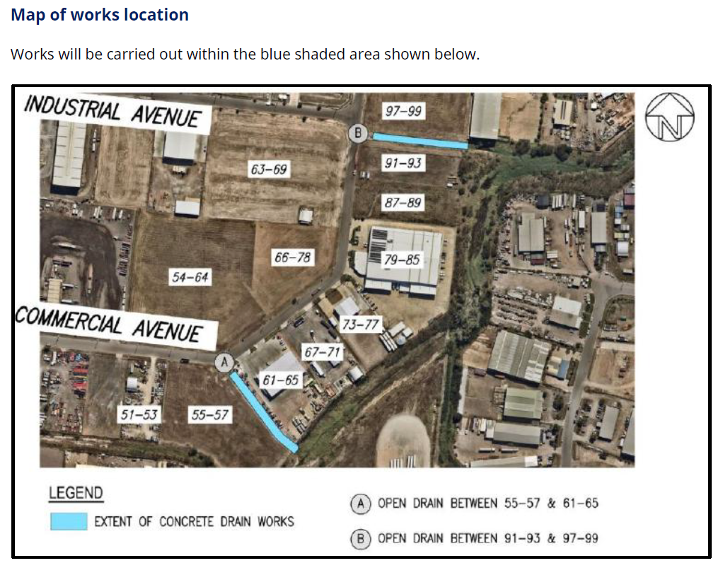 Drainage Works - Commercial Avenue, Bohle Commercial Avenue Drainage Reconstruction Works Map