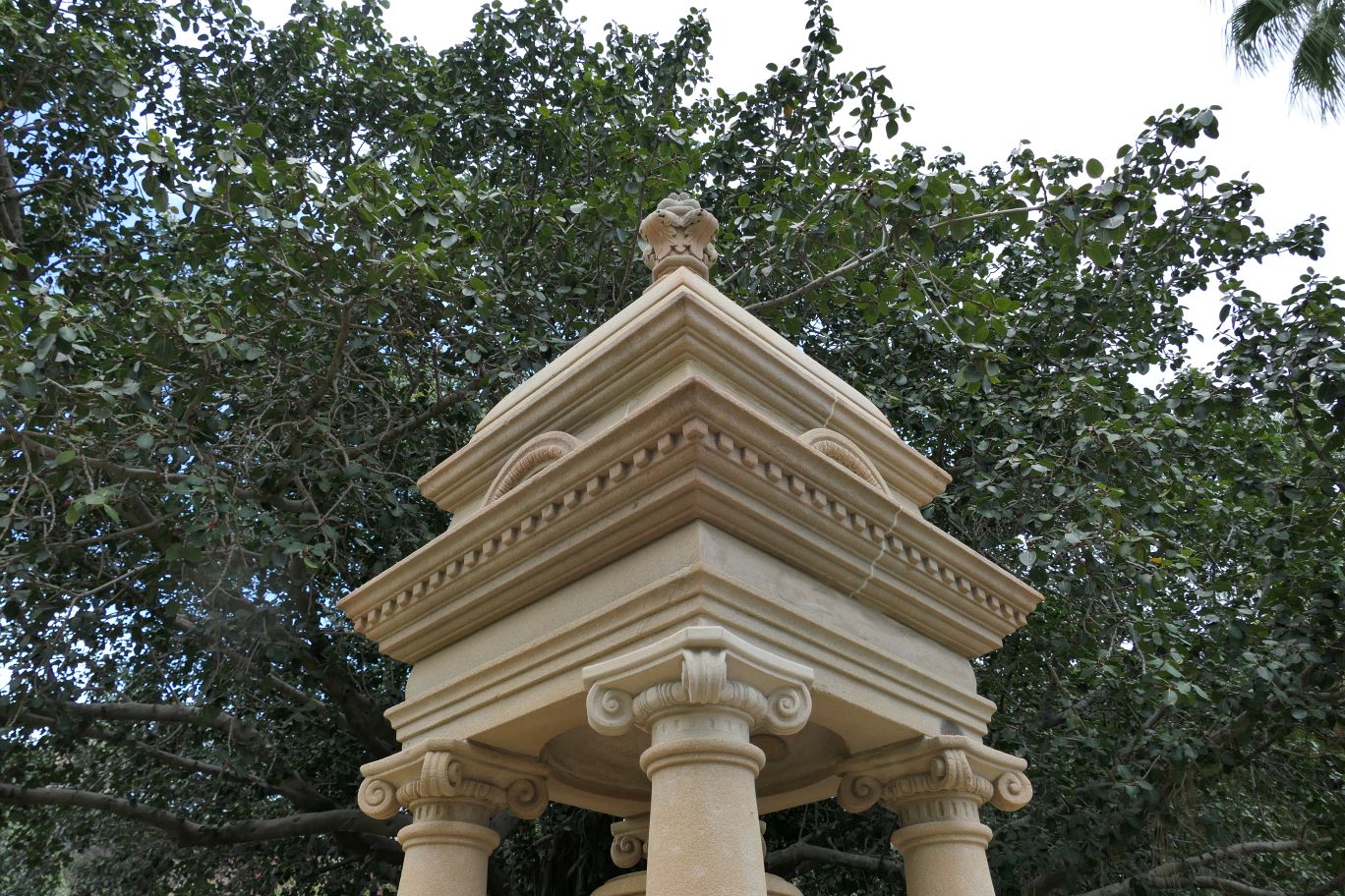 The corners of the fountain have been fixed by expert stonemasons