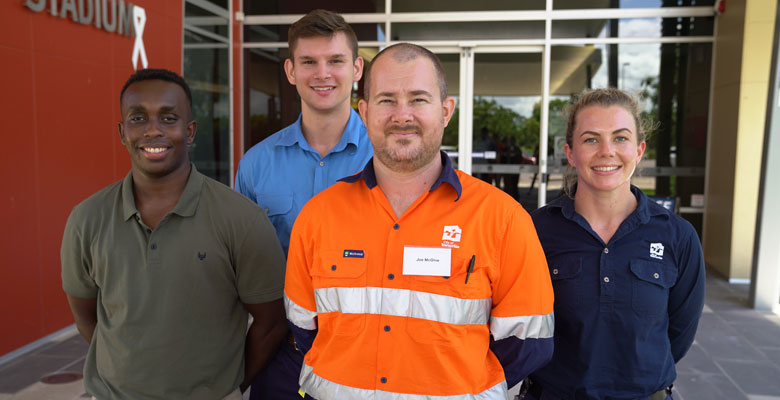 Caption: Four of Townsville City Council’s newest employees at their induction Four of Townsville City Council’s newest employees at their induction