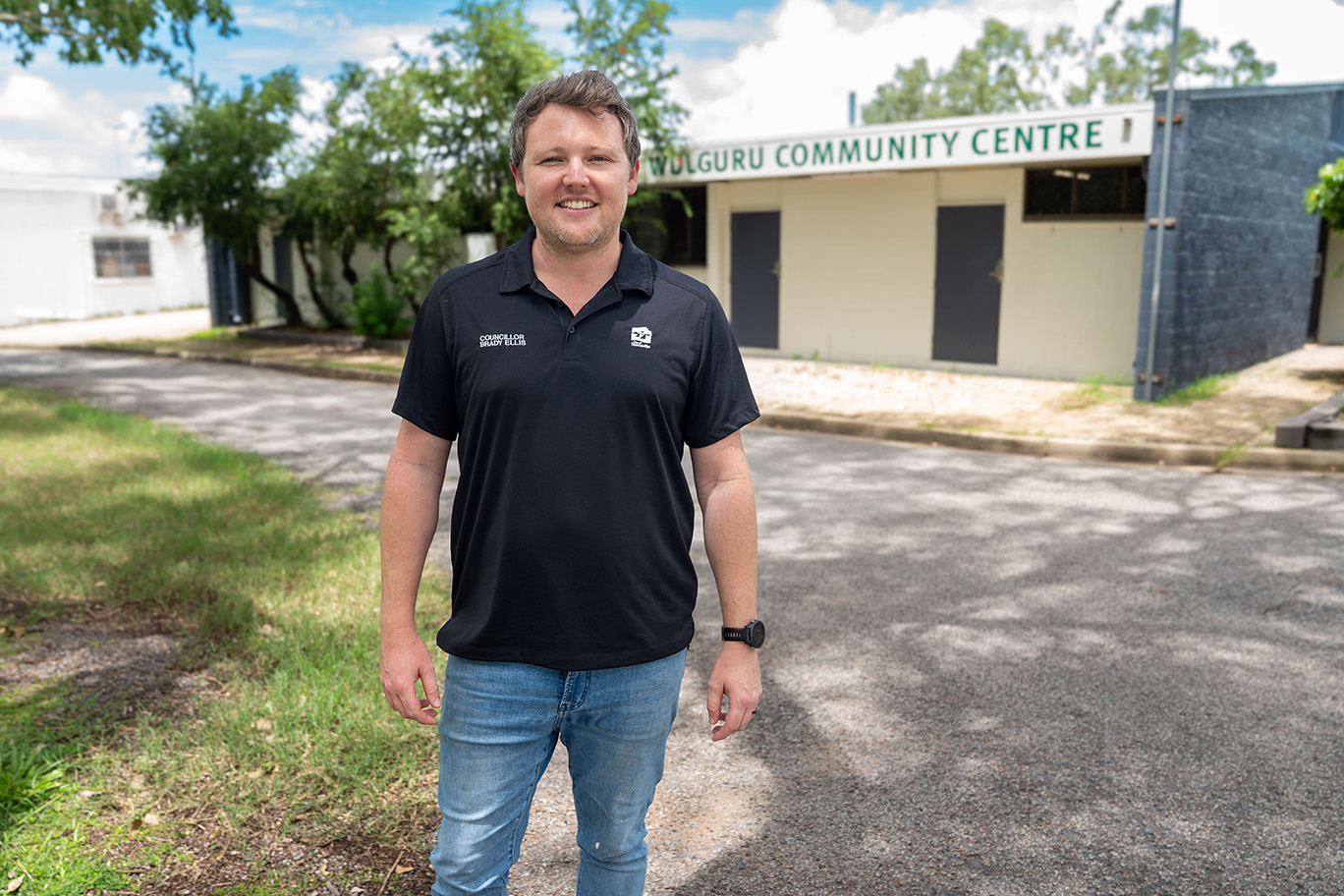Division 10 Councillor Brady Ellis outside the Wulguru Community Centre