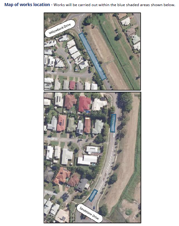 Golf Links Drive Roadworks Map