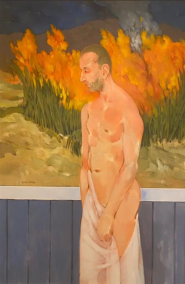 Cutler Footway, Person With Painting #1 - Robin Forster, 2024-25