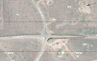 Aerial map of Flinders Highway intersection upgrade
