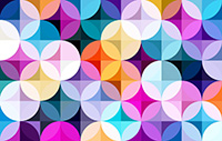 An image of colourful stars and circles