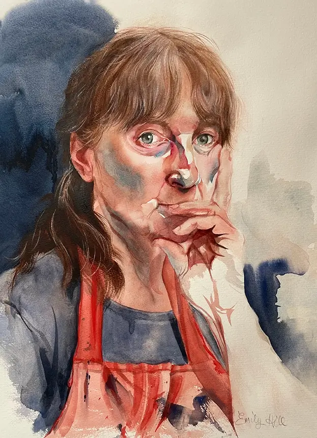Emily Hill, Self Portrait in Watercolour, 2026