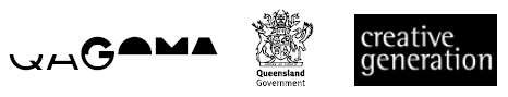 QAGOMA, Queensland Government and Creative Generation logos