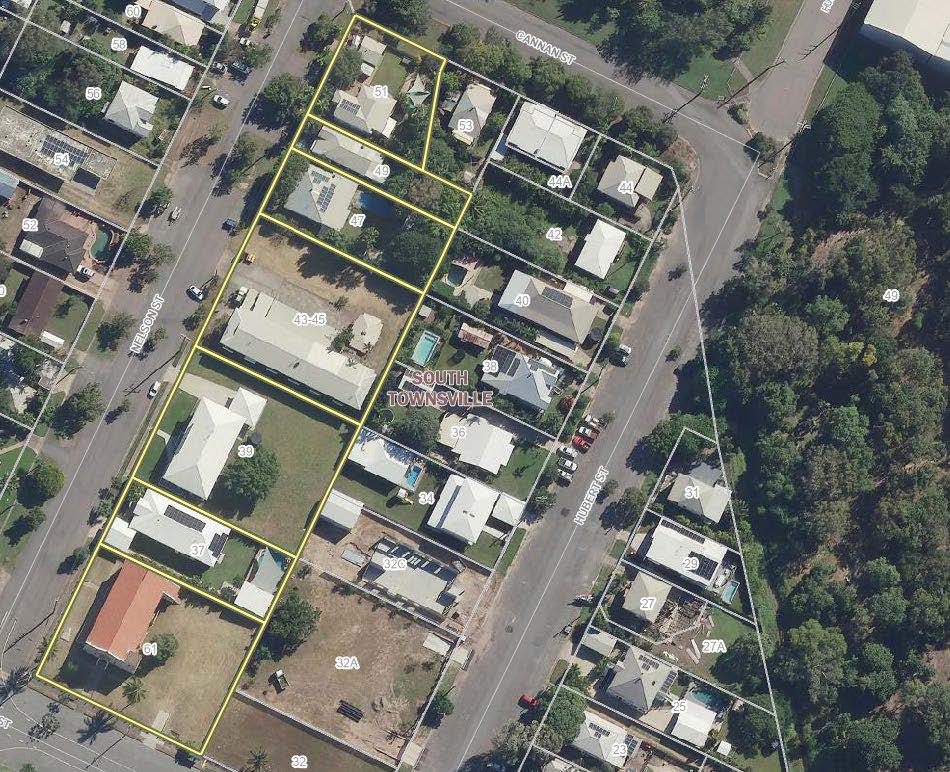 Map of Nix Street, West End with water main and affected properties highlighted