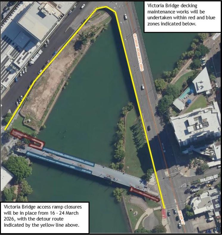 Location of the Victoria Bridge Decking Maintenance