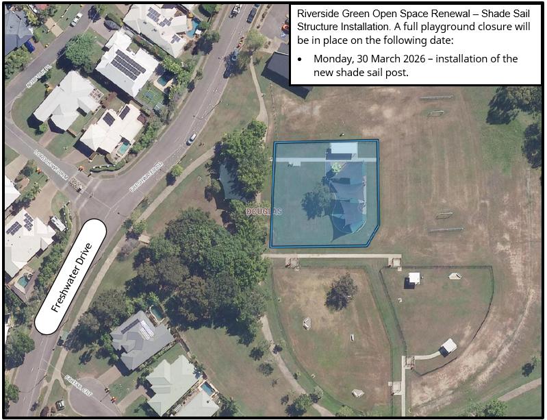 Map of Riverside Green with playground highlighted
