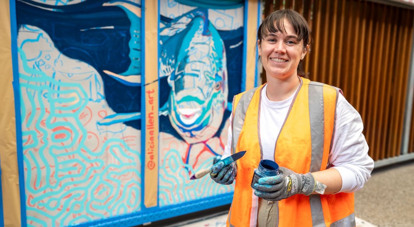 ADDITIONAL - Alicia Allen with artwork Between the LinesADDITIONAL - Alicia Allen with artwork Between the Lines