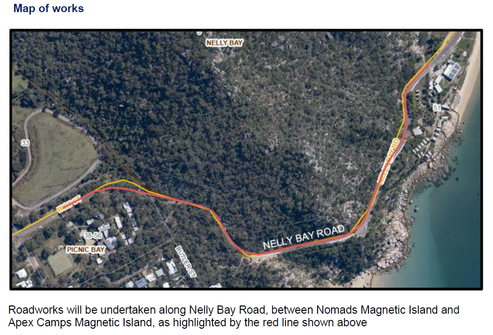 Nelly Bay Road Roadworks Map
