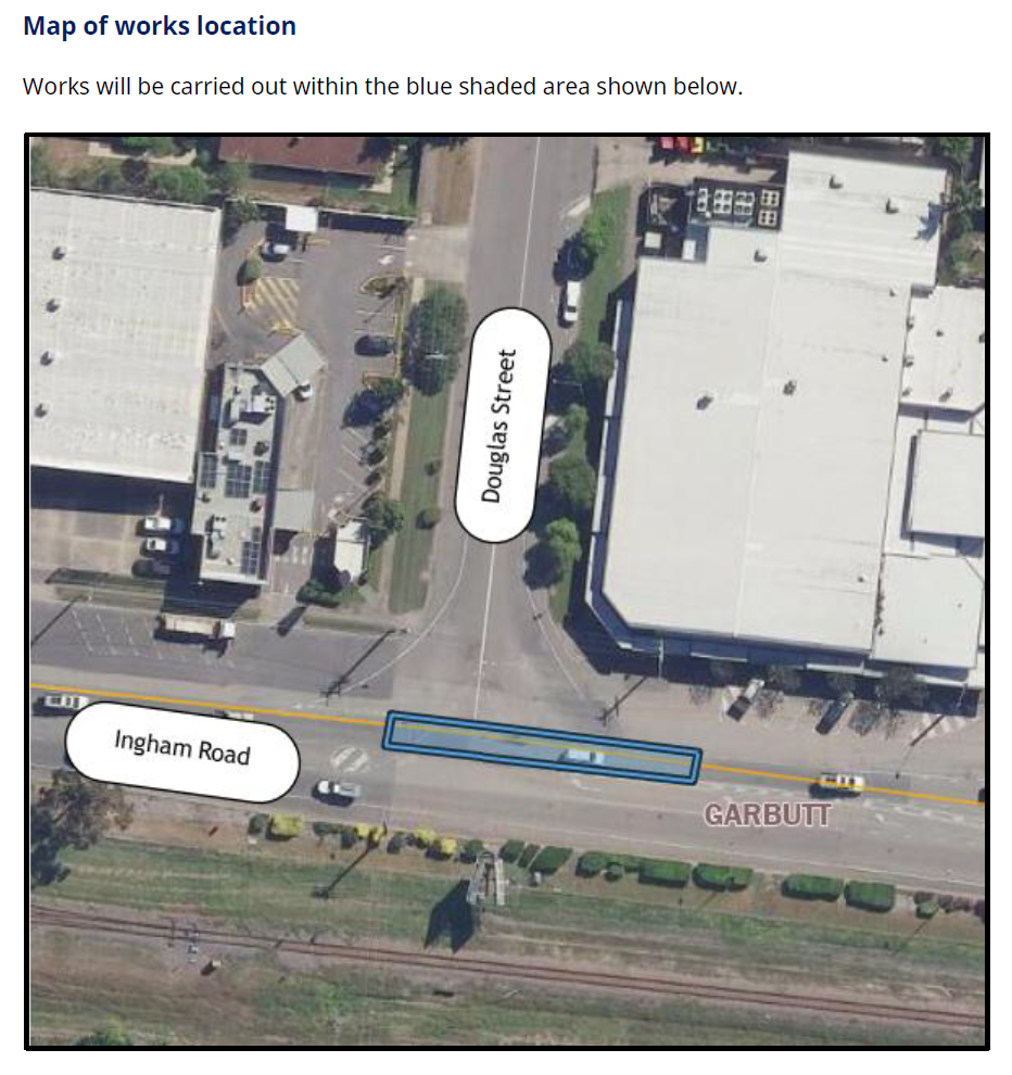 Ingham Road Roadworks Map