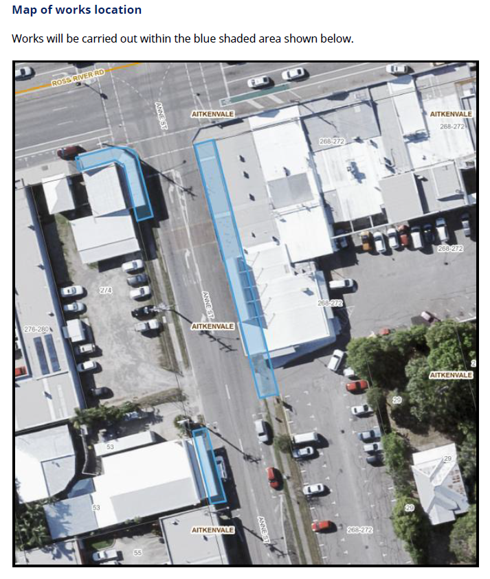 Anne Street Pathway Renewal Map