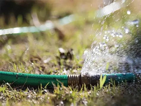 A leaking hose