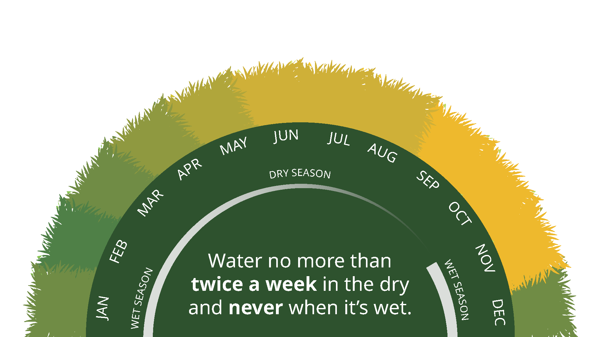 Calendar showing water no more than twice in the dry and never when it's wet
