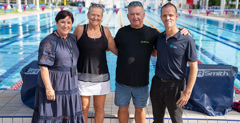 Acting Mayor Ann-Maree Greaney, Lynda and Luc Senent and City Venue Management CEO Jay Clarke Acting Mayor Ann-Maree Greaney, Lynda and Luc Senent and City Venue Management CEO Jay Clarke