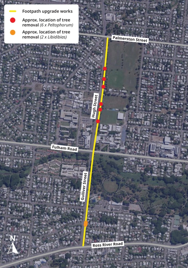Map of Gulliver and Hugh Streets Active Transport Facilities Upgrade - Stage One