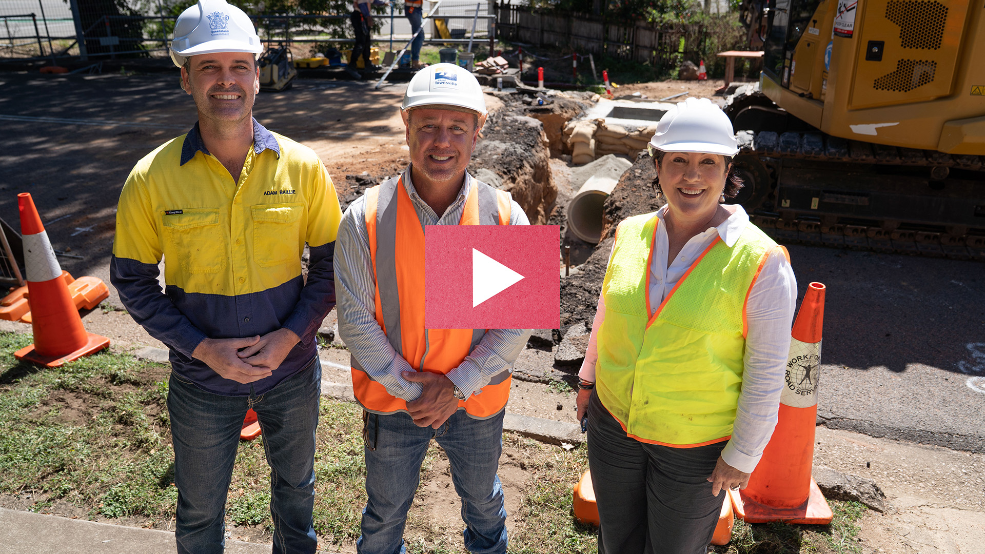 Member for Townsville Adam Baillie MP, Mayor NIck Dametto and Cr Ann-Maree Greaney 