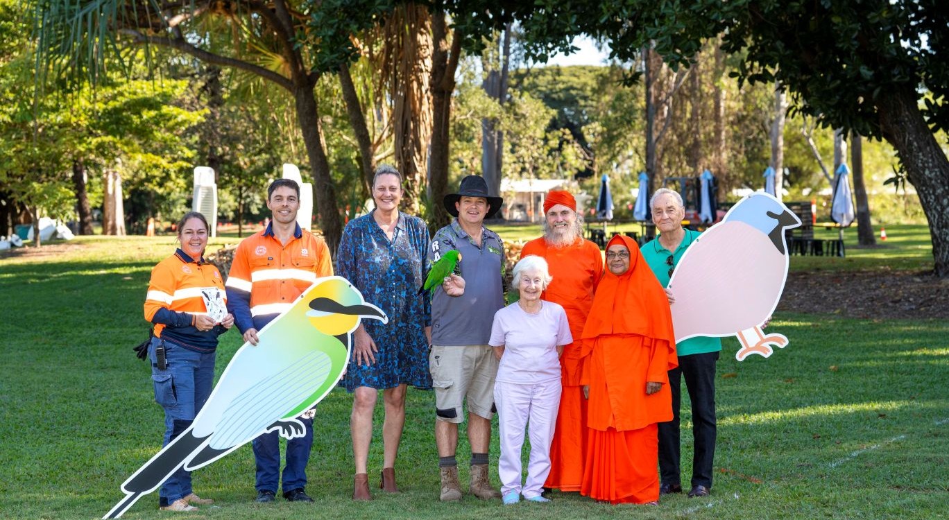 Council workers with Deputy Mayor Suzy Batkovic and Eco Fiesta attendees.