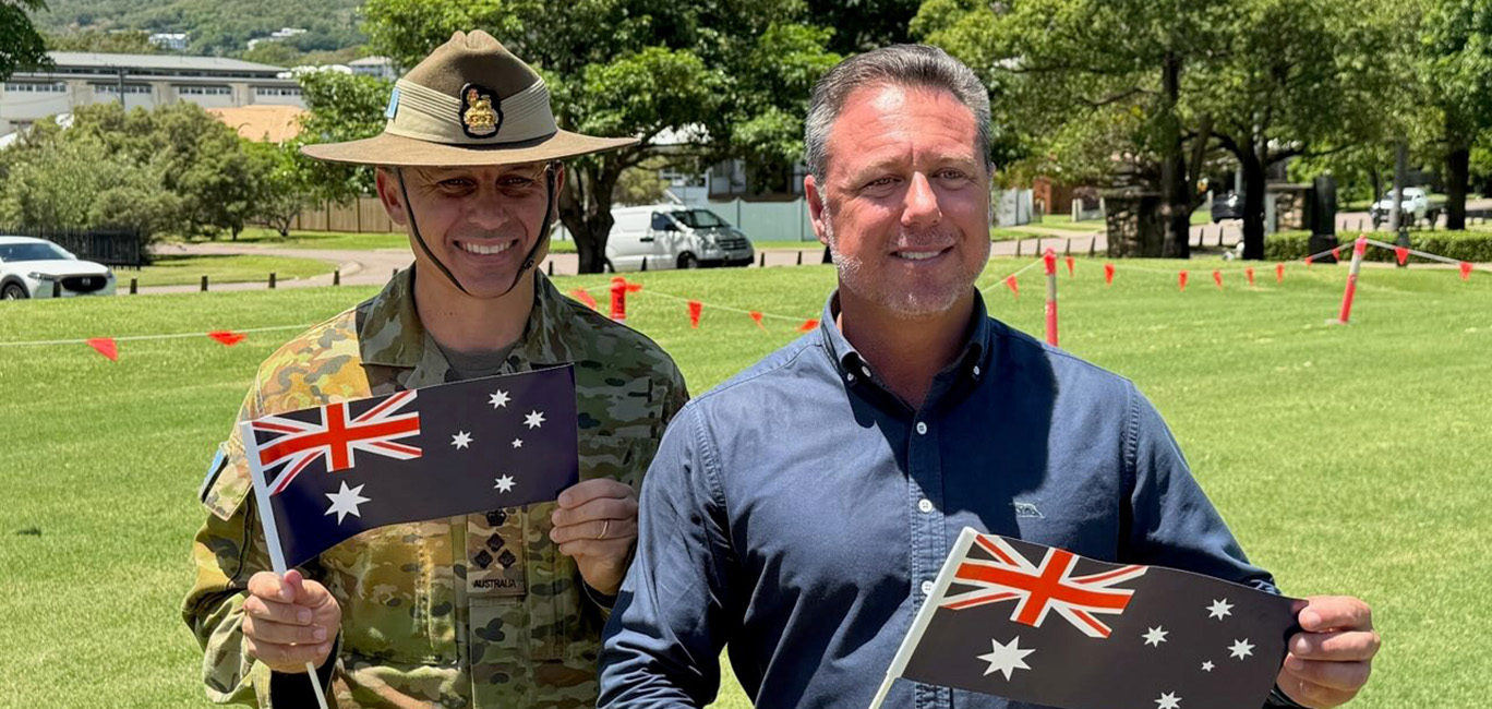 Brigadier Ben McLennan and Mayor Nick Dametto