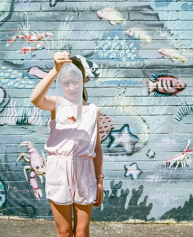 Emma Perry, Iris and Magpie the goldfish, 2024