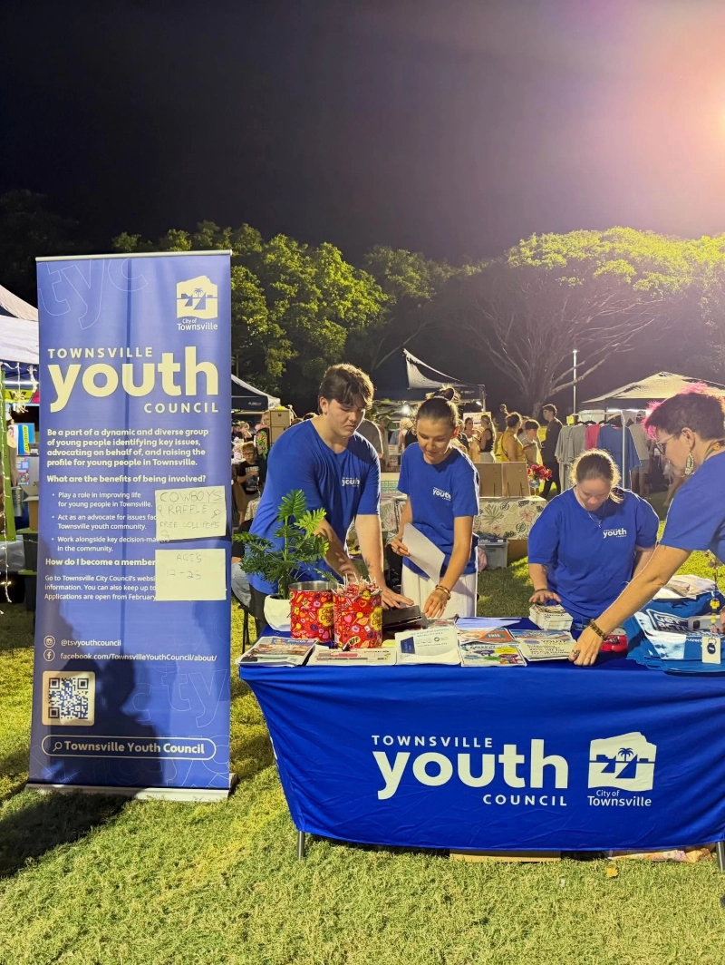 Townsville Youth Councillors at The Strand night market.