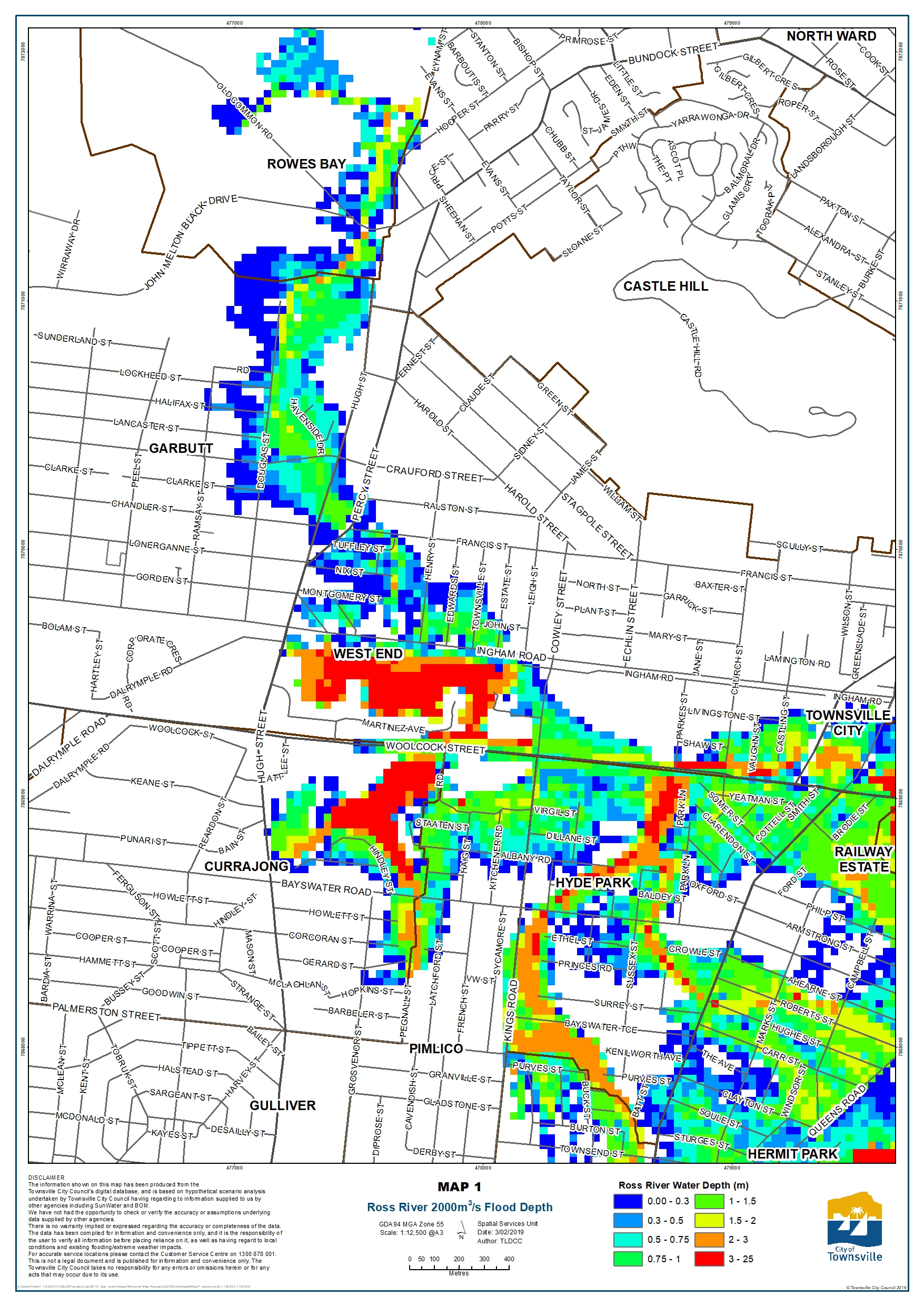 Townsville City Council Mapping Map Of Potential Inundated Properties - Townsville City Council