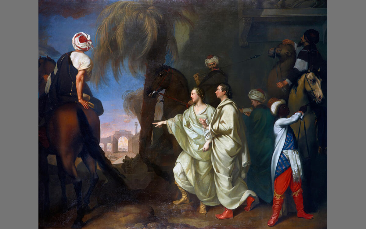 Gavin Hamilton, James Dawkins and Robert Wood Discovering the Ruins of Palmyra, 1758. National Galleries of Scotland.