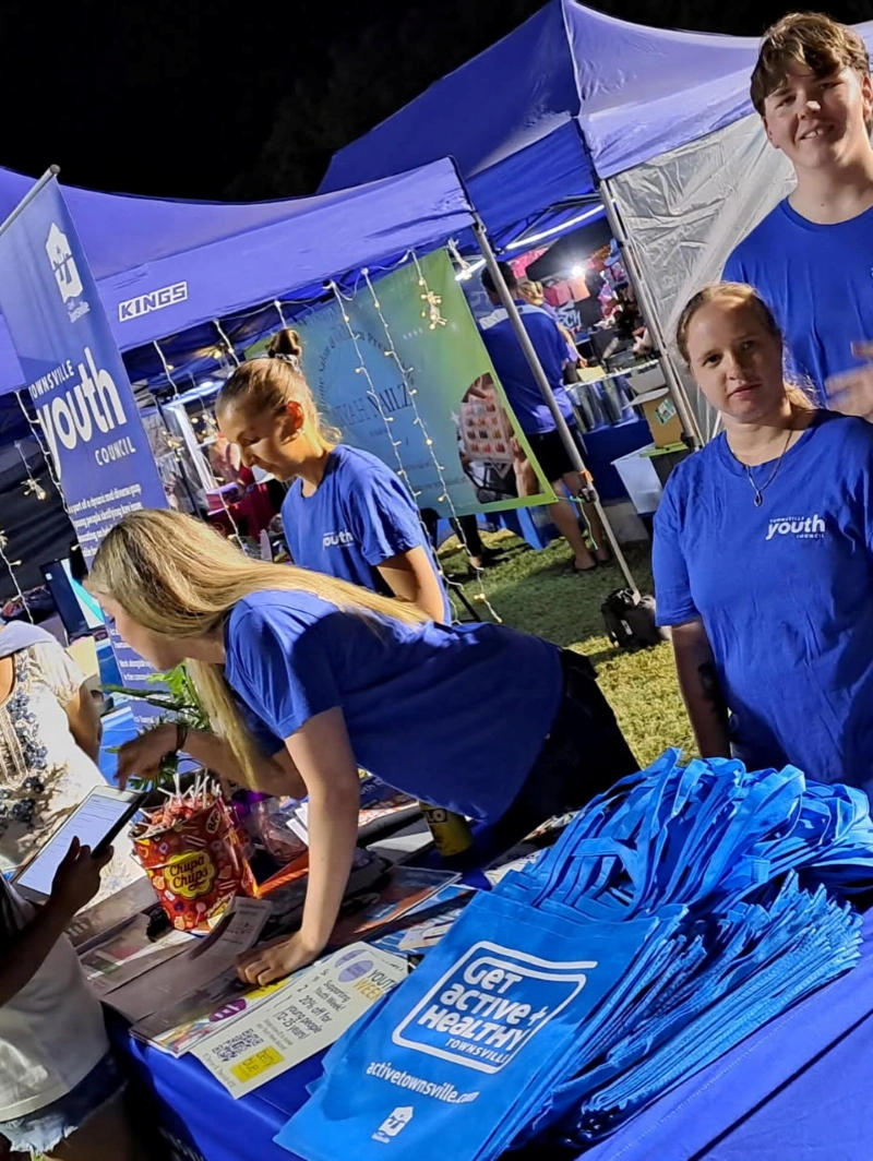 Townsville Youth Councillors at The Strand night market.