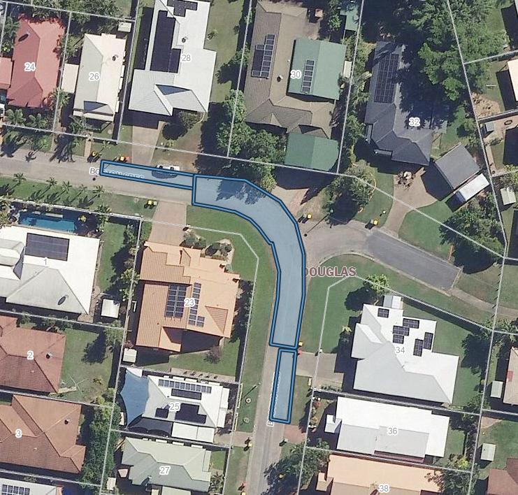 Bendigo Court Condon - Roadworks Map of Boston Crescent with area of works highlighted blue