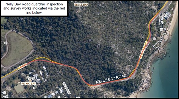 Map of the guardrail inspection and survey works