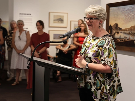 The launch of an exhibition at Perc Tucker Regional Gallery.