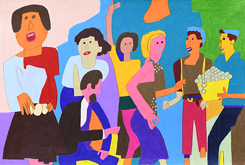 Untitled, a colourful painting by Anthony Romagnano, painted in 2019