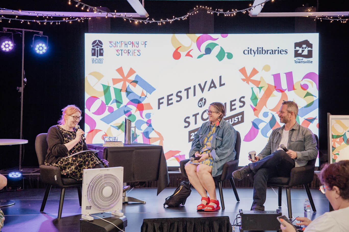 Talk with Guest speaker talking with authors Hayley Scrivenor and Tim Ayliffe at Festival of Stories 2026