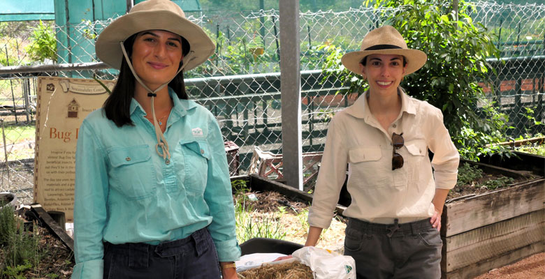 Environmental Systems Support Officer Angelina Bacchar and Water Educator Annmarie Grasso at the Rowes Bay Sustainability House ahead of it’s open day this Sunday.