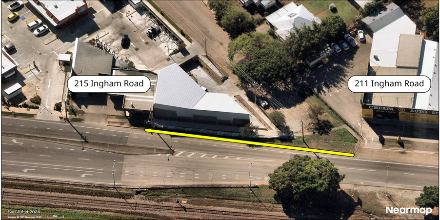 Ingham Road Guardrail Replacement works location