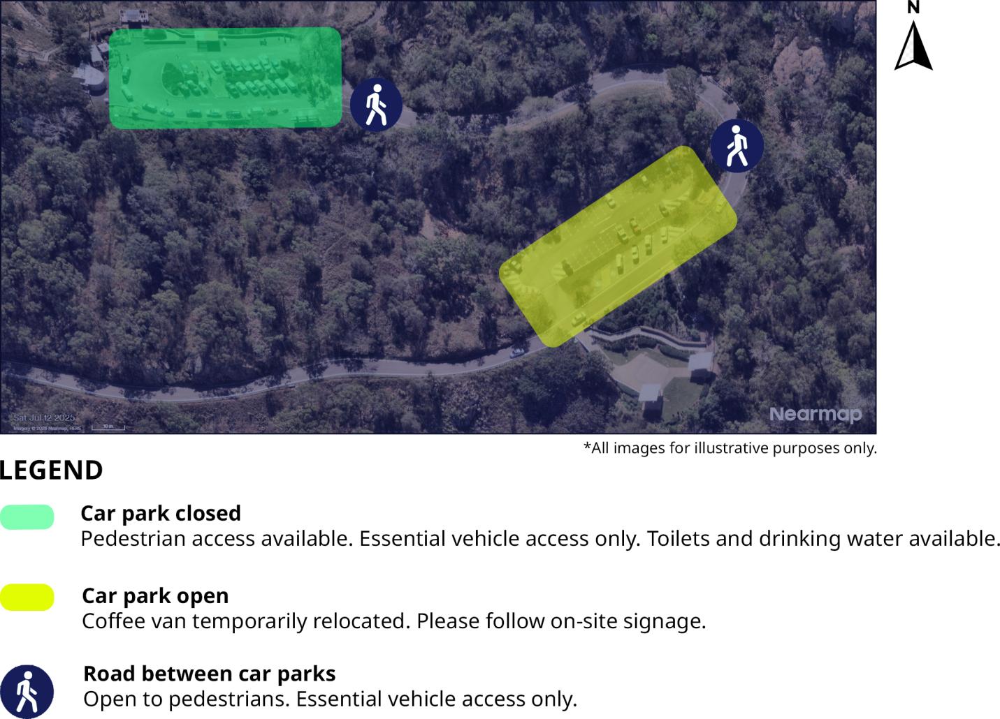 Castle Hill Summit Car Park Irrigation Renewal Works Map of Castle Hill with car park at the summit marked as being closed