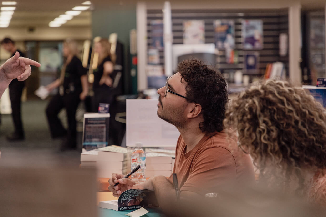 Authors Gary Lonesborough and Gabbie Stroud signing books at Festival of Stories 2026