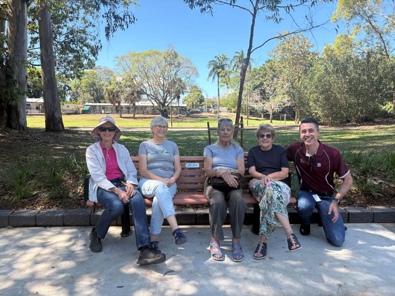 Friend of Jenny Sebba’s alongside Division 9 Councillor Liam Mooney at the new bench
