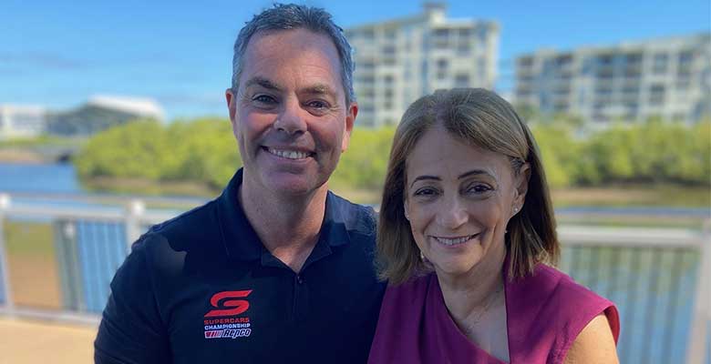 Mayor Jenny Hill with Supercars legend Craig Lowndes