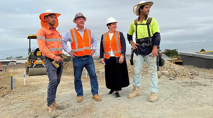 Member for Townsville Scott Stewart and Councillor Ann-Maree Greaney inspecting the new skatepark construction with JMAC crew members Member for Townsville Scott Stewart and Councillor Ann-Maree Greaney inspecting the new skatepark construction with JMAC crew members