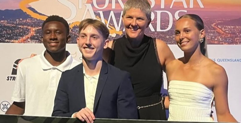 AAF scholarship recipients Uwezo Lubenda, Jack Olsen, AAF founder Nat Cook OLY and recipient Zoe Chester