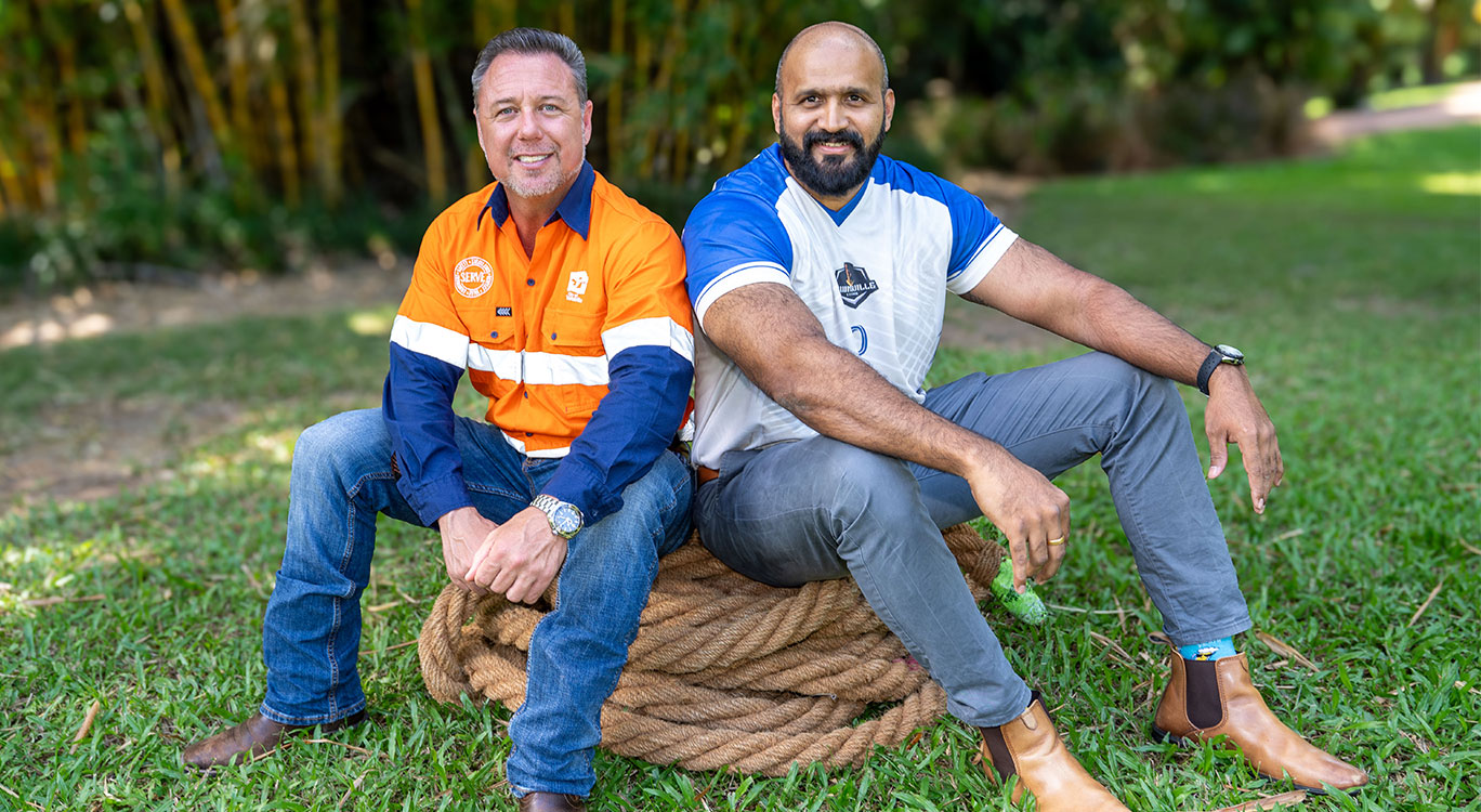 Mayor Nick Dametto and Townsville Titans Antony Jacob