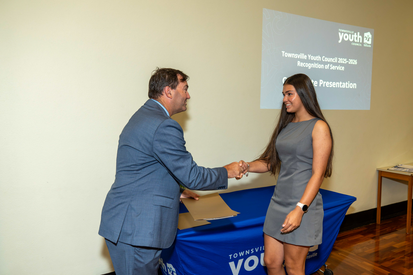 Councillor Robinson with Townsville Youth Council member Ayeesha Judge