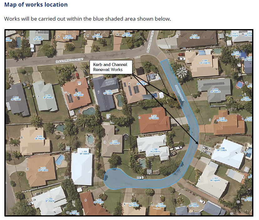 Glenelg Court Roadworks Map