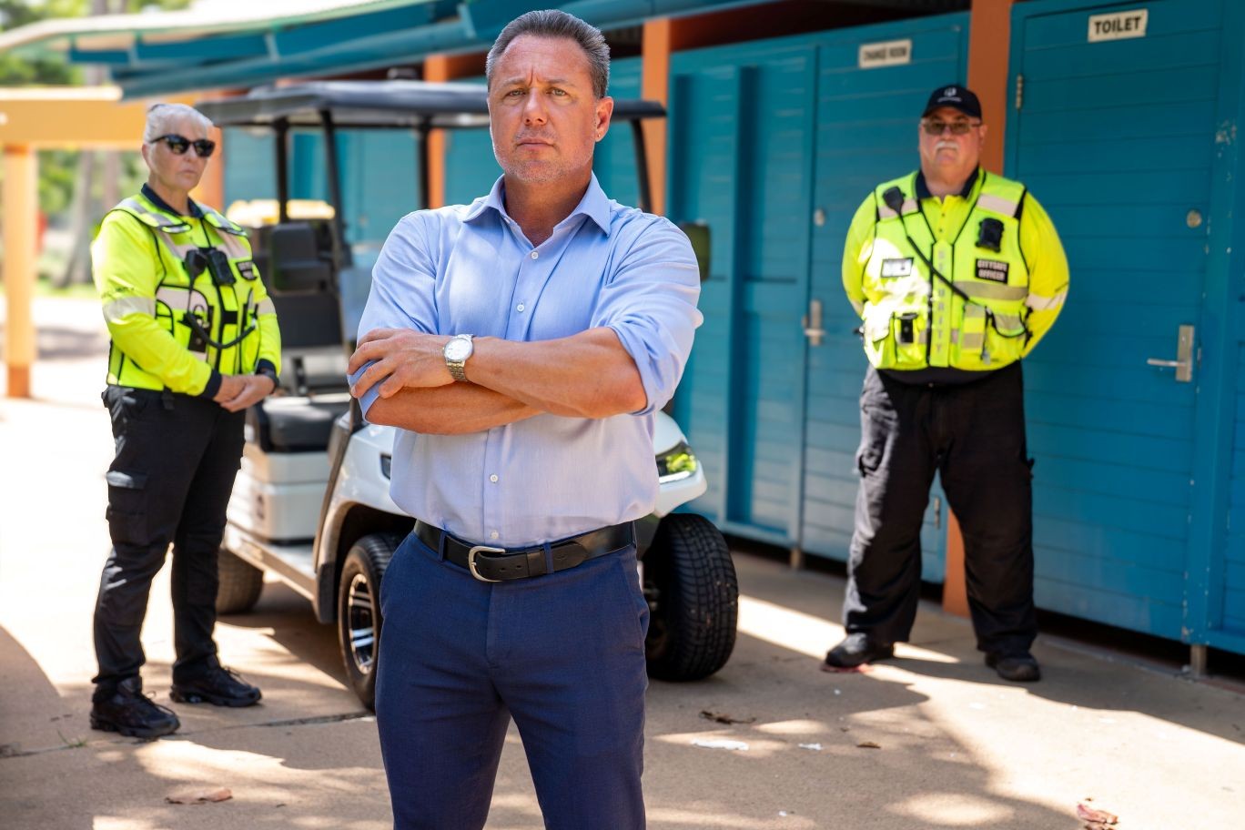 Townsville Mayor Nick Dametto with members of Council's City Safe patrol team. Townsville Mayor Nick Dametto with members of Council's City Safe patrol team.