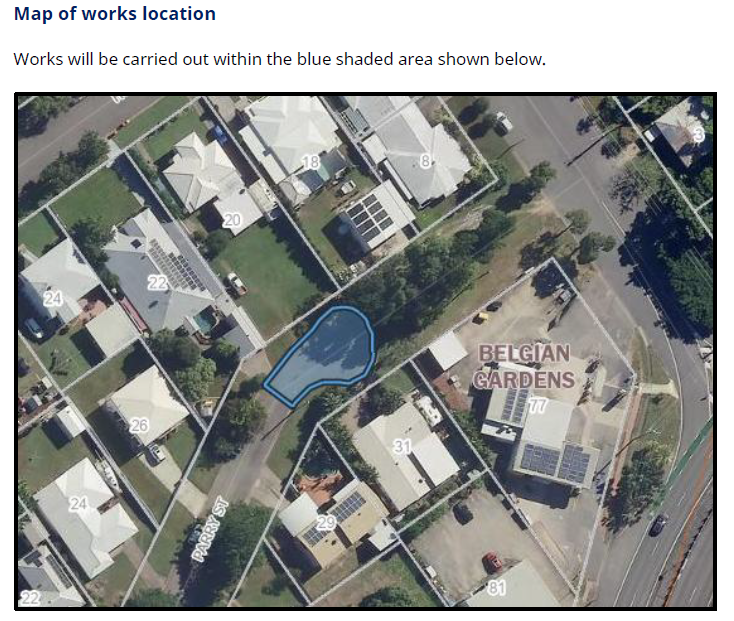 Parry Street Roadworks Map